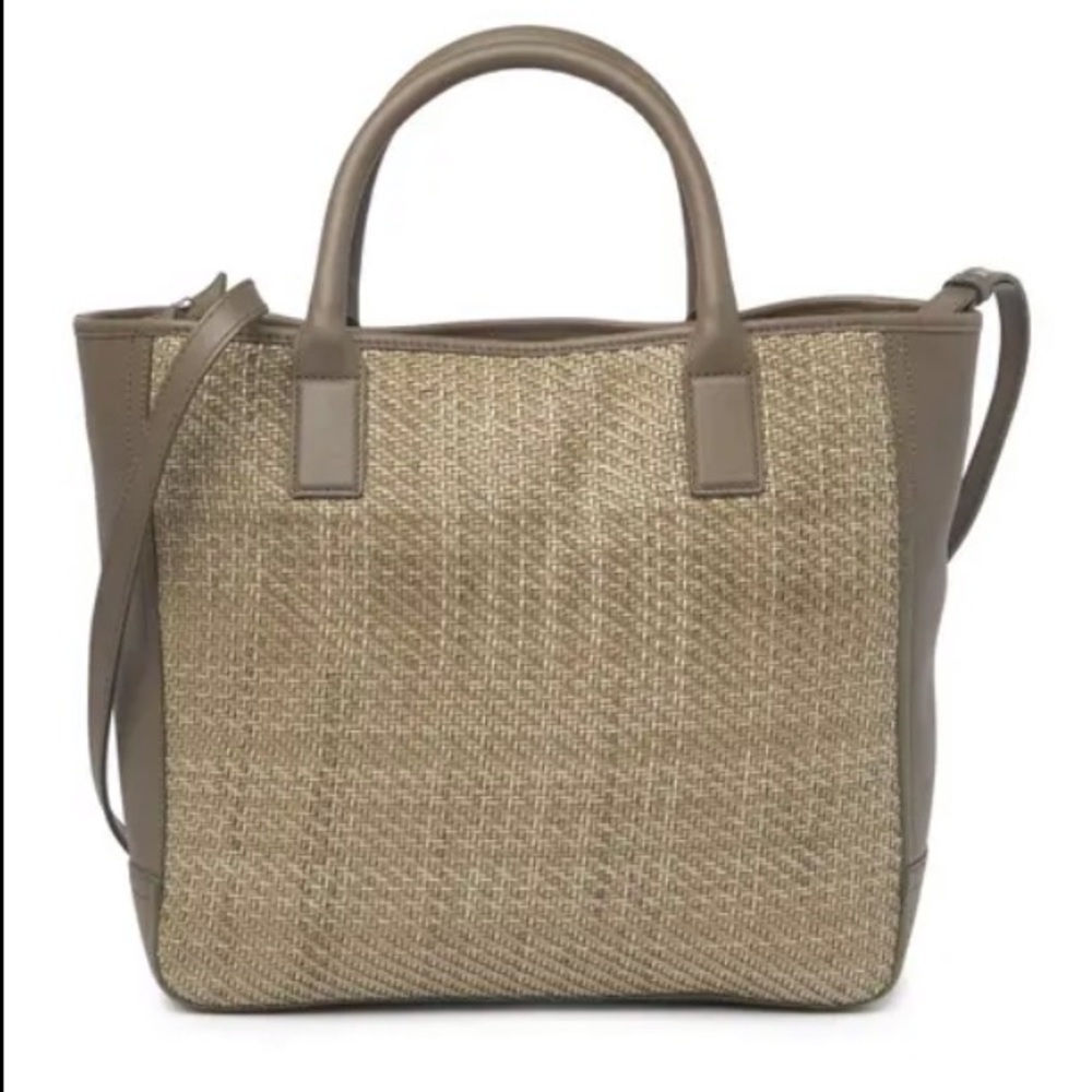Shinola Leather & Raffia Tote Bag
